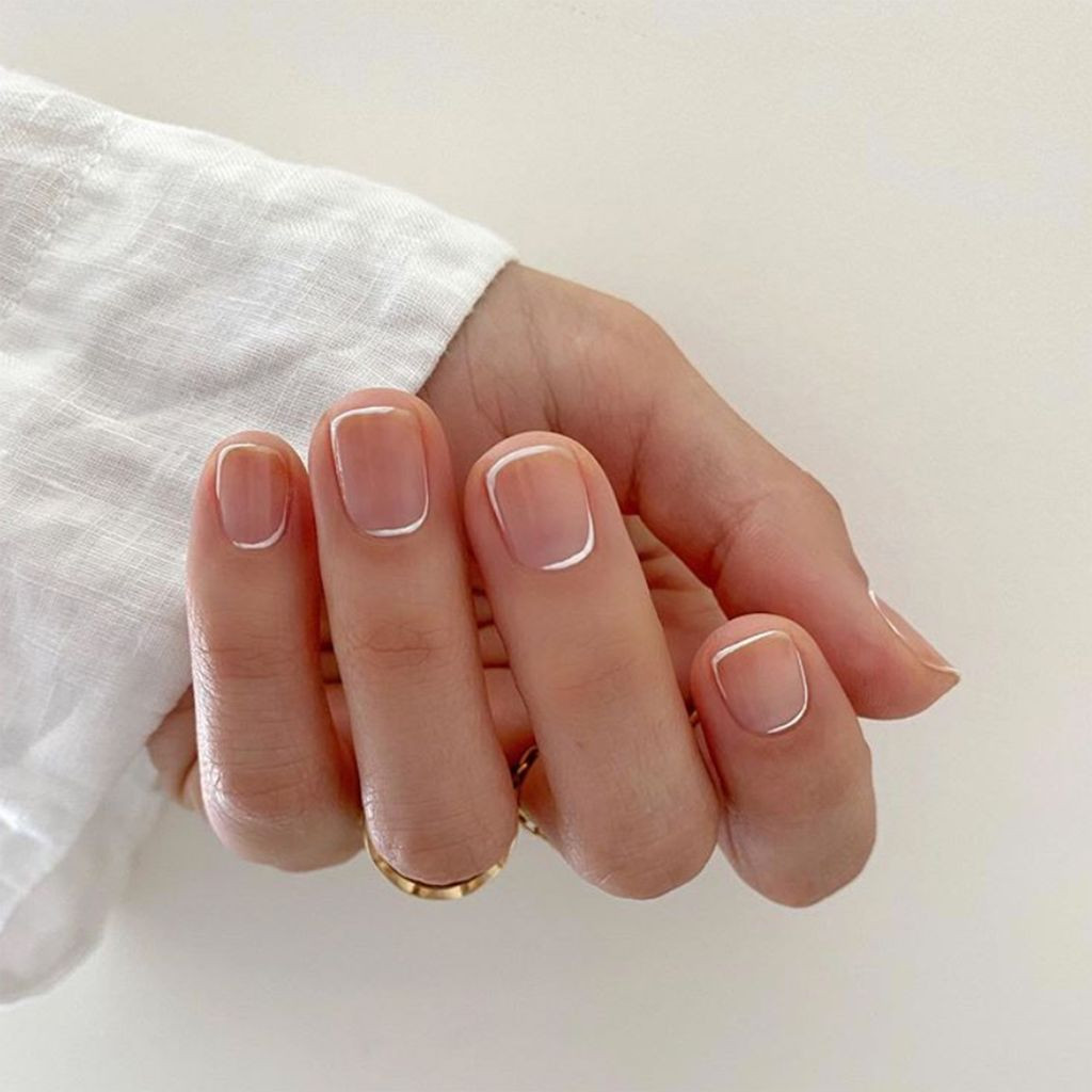 Short Almond Classic White French Nails — Wedding French Tip Nails 2027