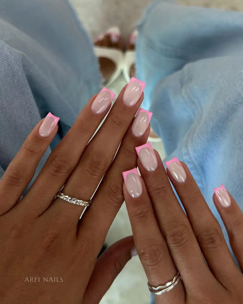 French Tips On All Nails Visual Idea French Tips On All Nails Visual Idea — Short Square Nails 2027