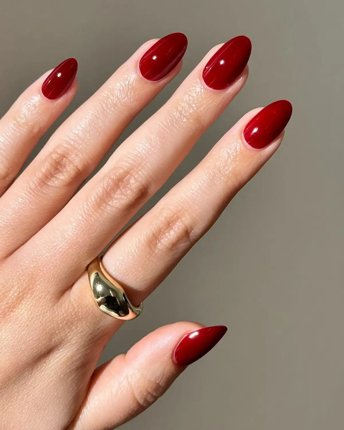 Solid Color Visual Idea Solid Color Visual Idea — Nails 2027 for Red Dress
