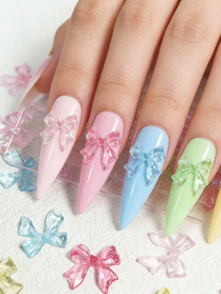 Glossy Visual Idea Glossy Visual Idea — Bow Stiletto Nails 2027
