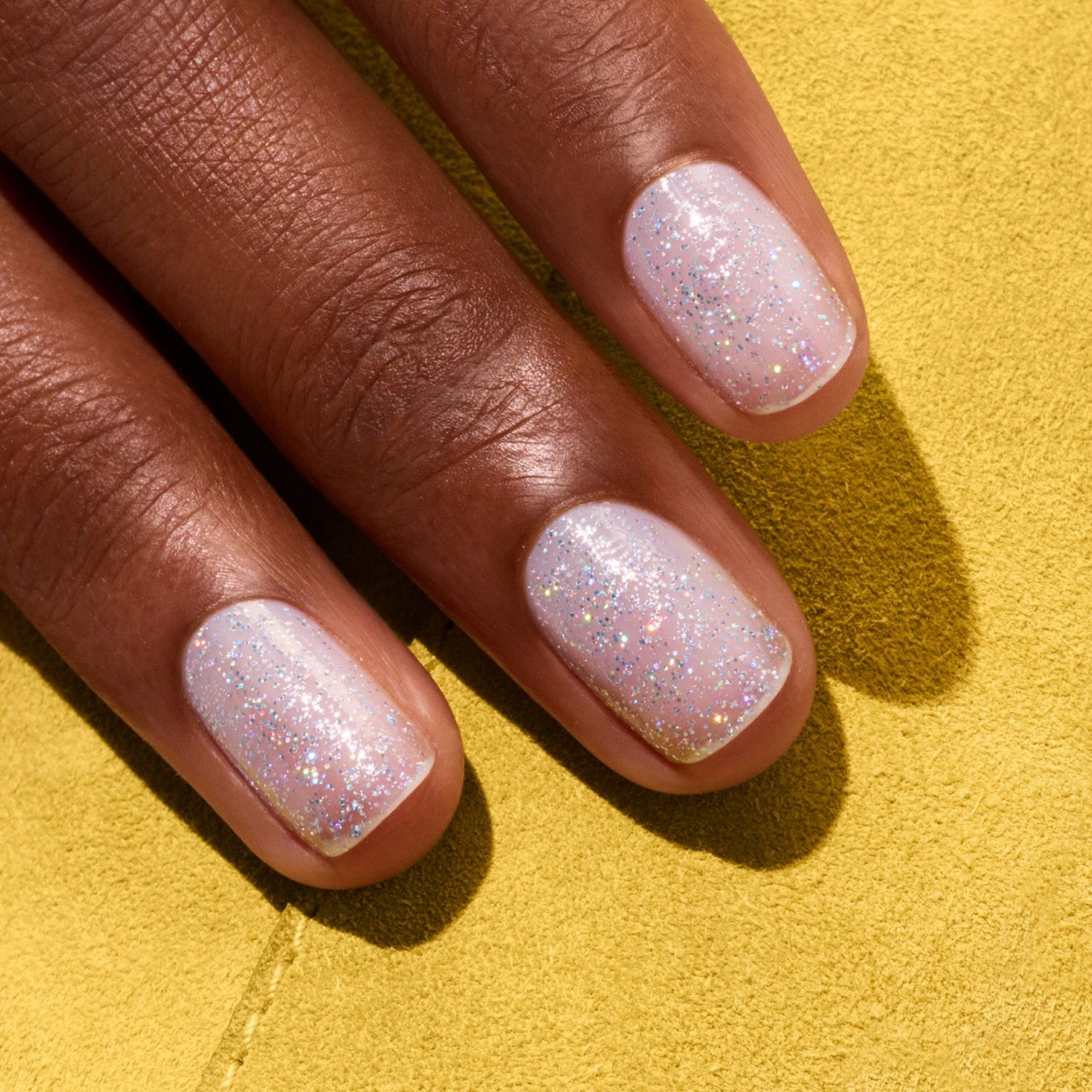 Pale Pink Iridescent Glitter Oval Nails Pale Pink Iridescent Glitter Oval Nails — Frosted Nails 2027