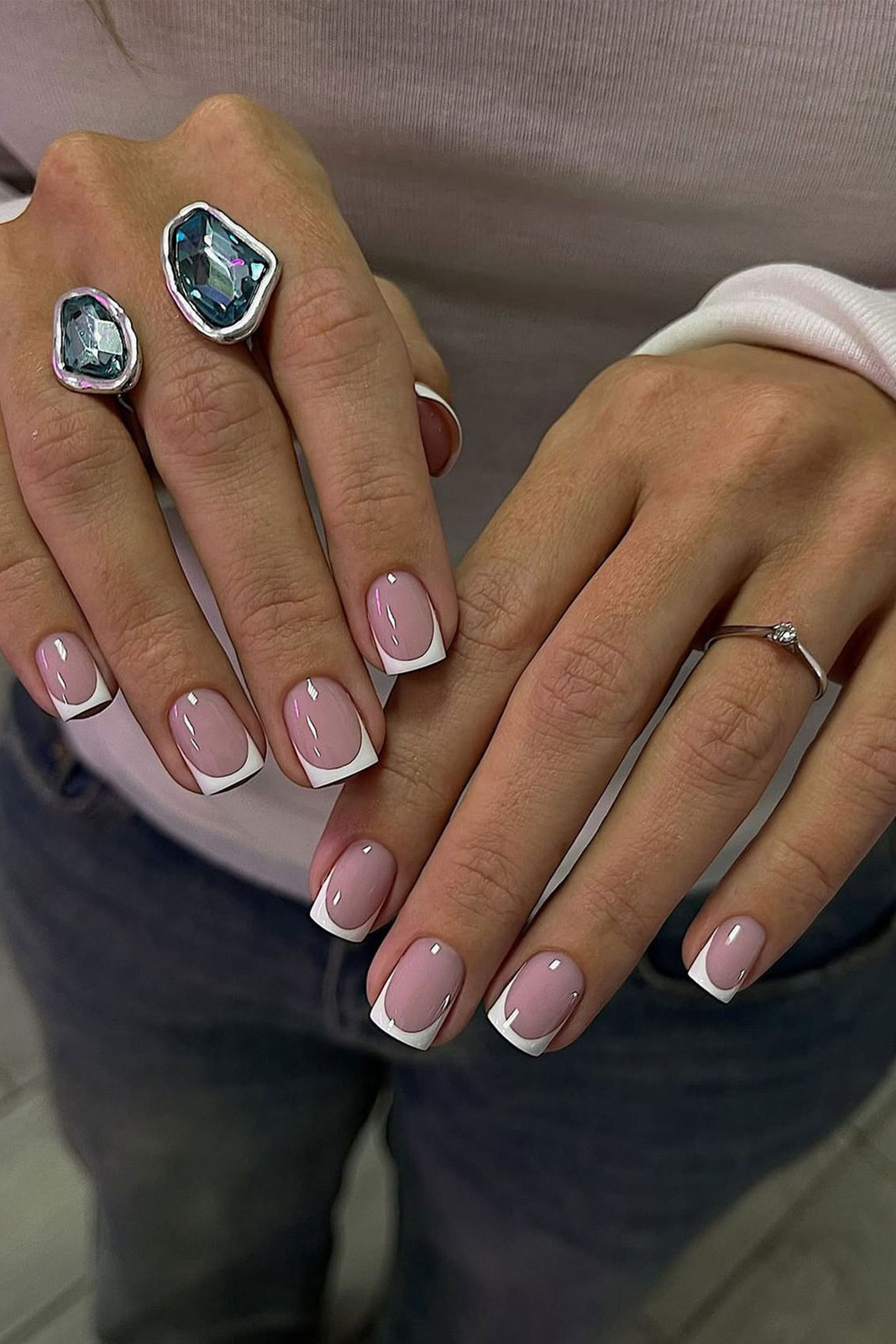 Classic Sheer Pink French Manicure Square Nails Classic Sheer Pink French Manicure Square Nails — Spring Square Nails 2027