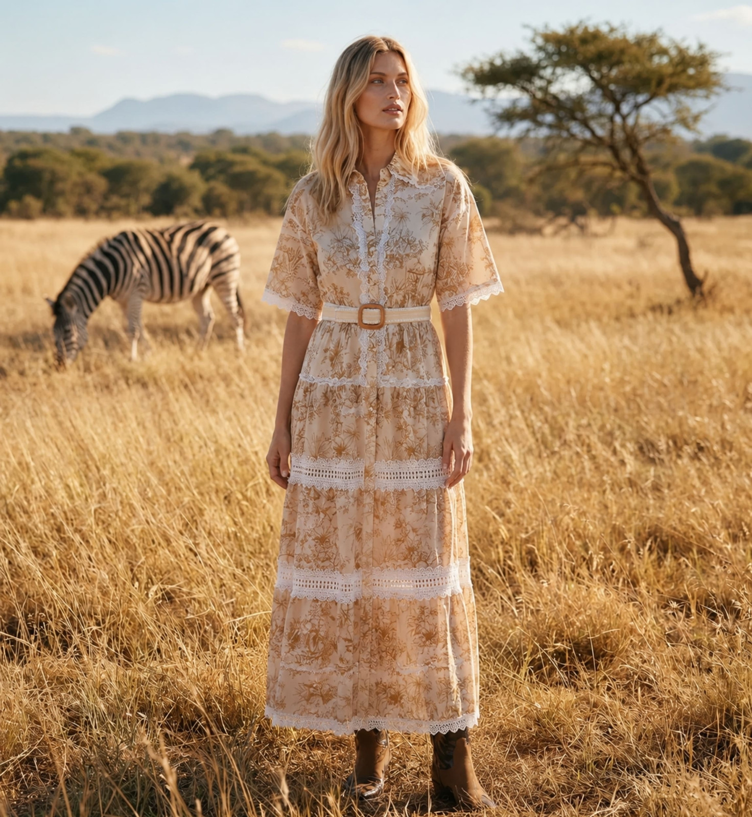 Bohemian Maxi Dress with Cowboy Boots for a Casual Stroll Bohemian Maxi Dress with Cowboy Boots for a Casual Stroll — Savannah Outfits 2027