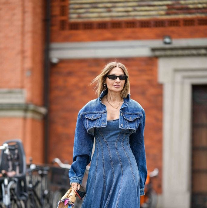 Fitted Denim Midi Dress with Cropped Denim Jacket Fitted Denim Midi Dress with Cropped Denim Jacket — Denim Dresses 2027