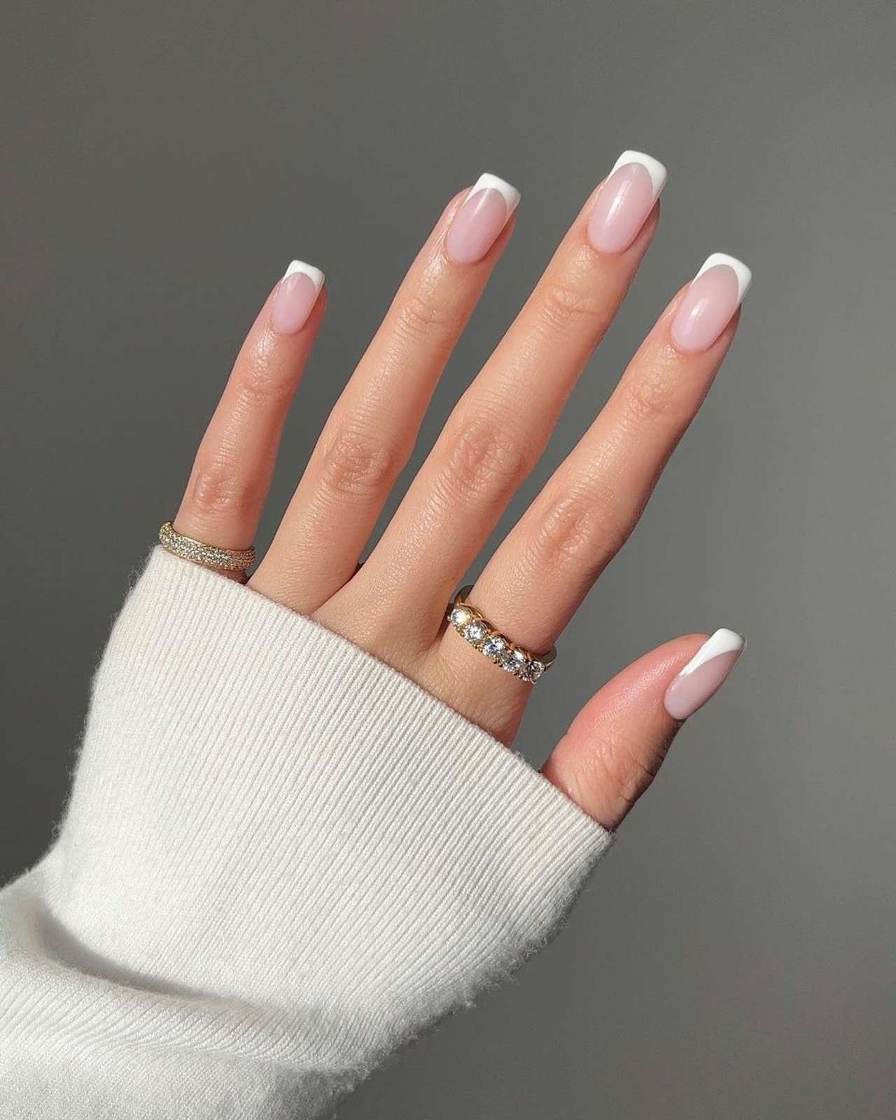 Glossy Square Wedding French Manicure — Wedding French Tip Nails 2027
