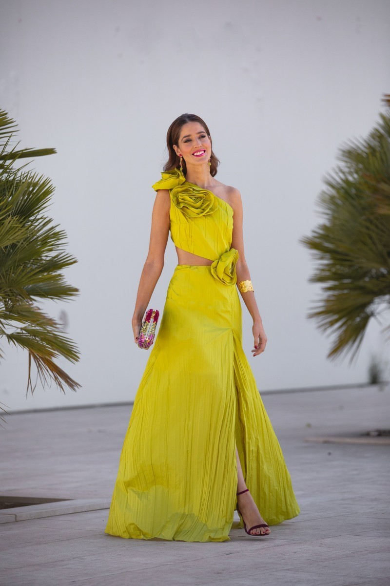 Vibrant Lime Green Set with Bold Floral Detail Vibrant Lime Green Set with Bold Floral Detail — After Prom Outfits 2027