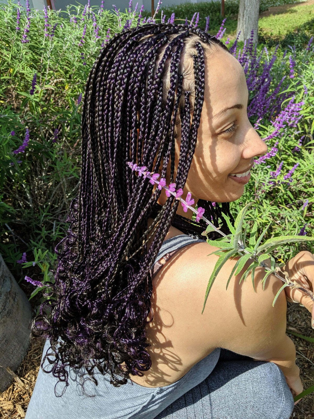 Vibrant Purple Knotless Braids With Curls Vibrant Purple Knotless Braids With Curls — Knotless Braids 2027