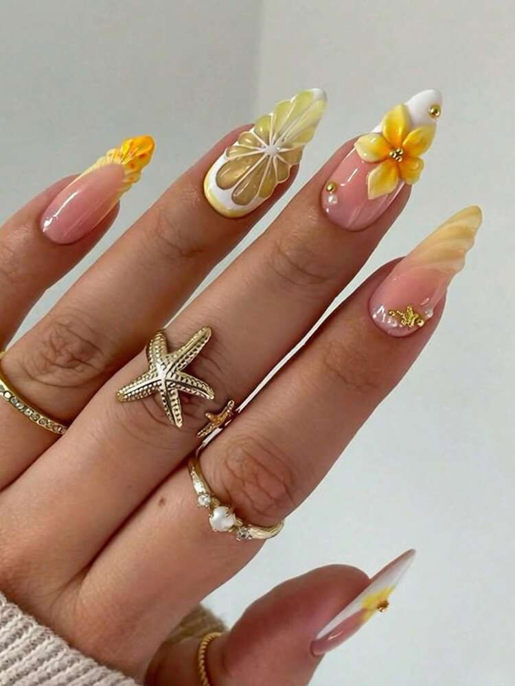 Summer Fruit Themed Stiletto Nails Summer Fruit Themed Stiletto Nails — Summer Jelly Nails 2027