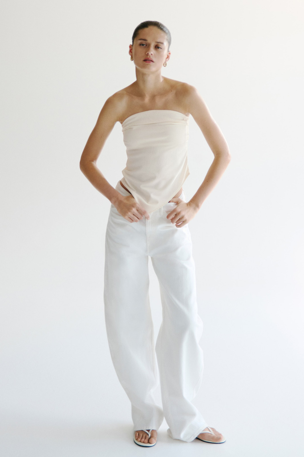 Bandana Tube Top with Cream Wide-Leg Corduroy Bandana Tube Top with Cream Wide-Leg Corduroy — Tube Top Outfits 2027