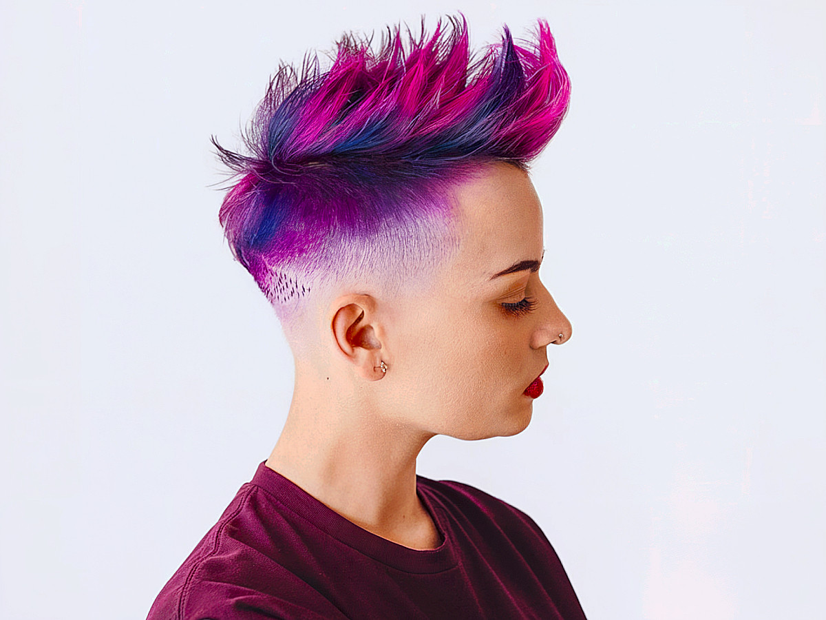 Purple-Pink Gradient Undercut Purple-Pink Gradient Undercut — Punk Hairstyles 2027