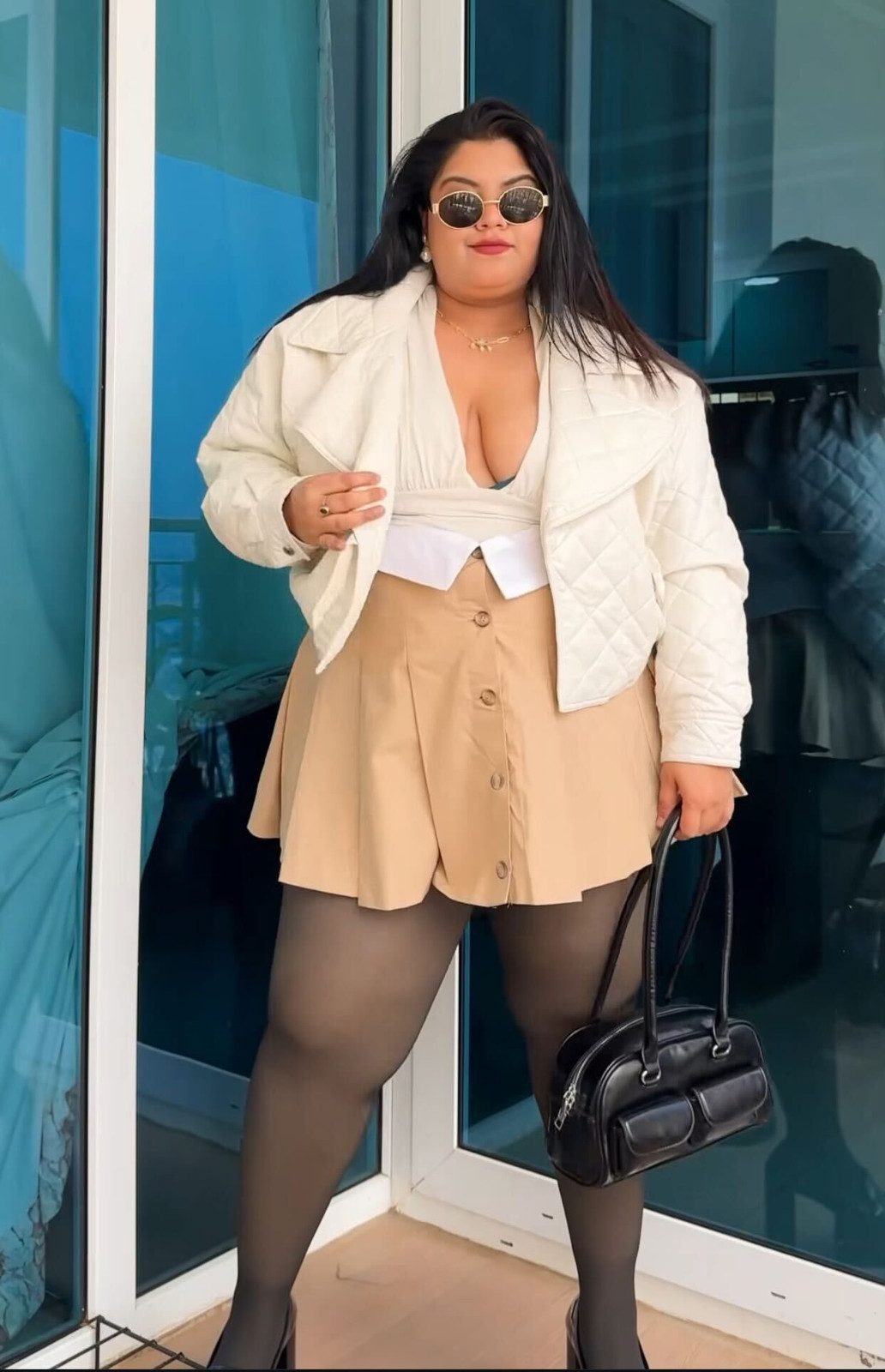 Quilted Jacket and Mini Skirt Combination — Tumblr Outfits 2027