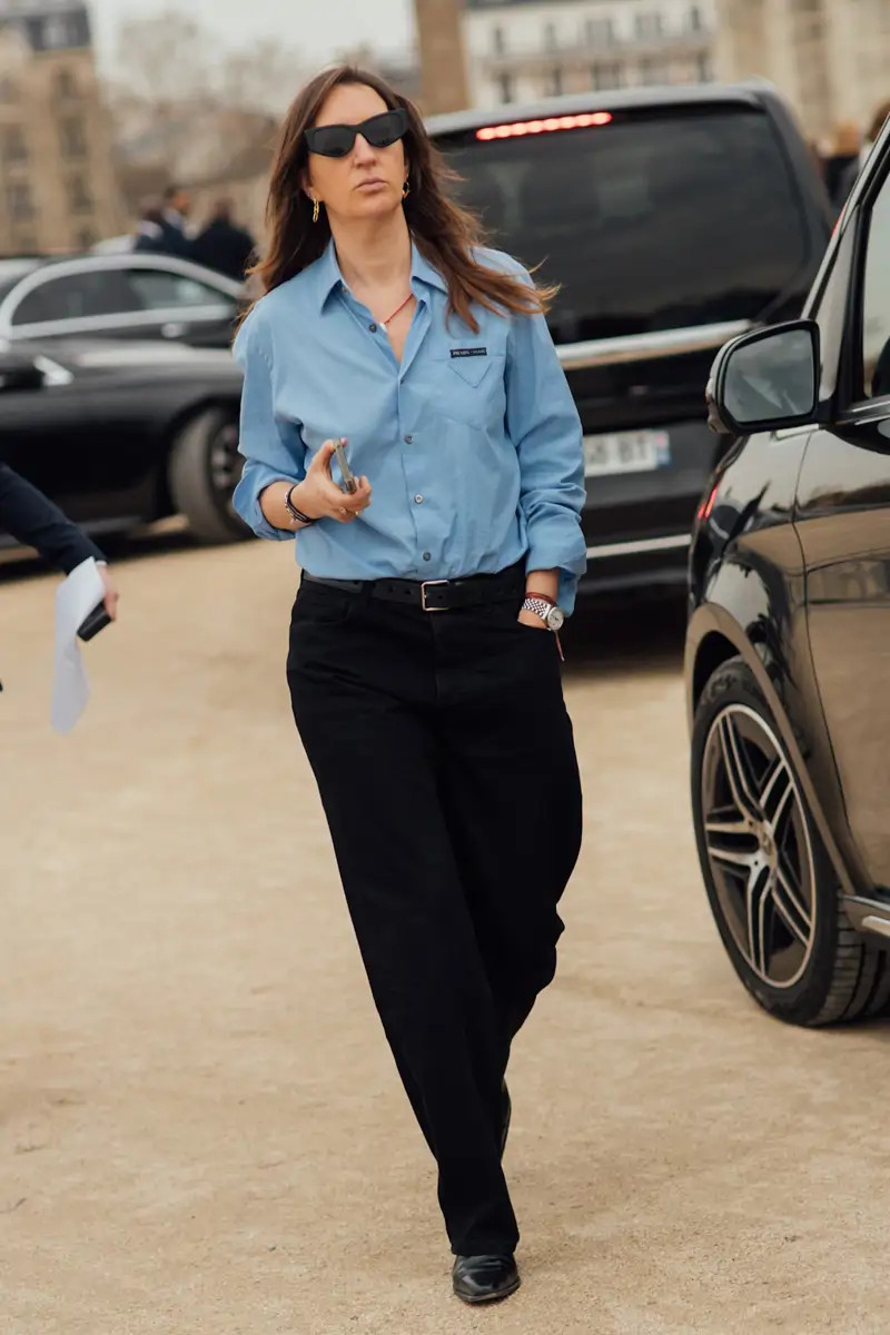 Classic Comfort: Light Blue Shirt and Black Trousers — Spring Capsule Wardrobe 2027