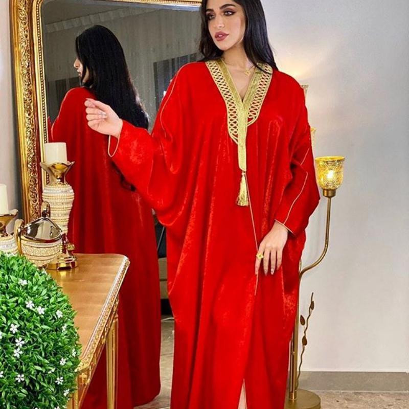 Vibrant Red Velvet Abaya for Cultural Events Vibrant Red Velvet Abaya for Cultural Events — Dubai Outfits 2027