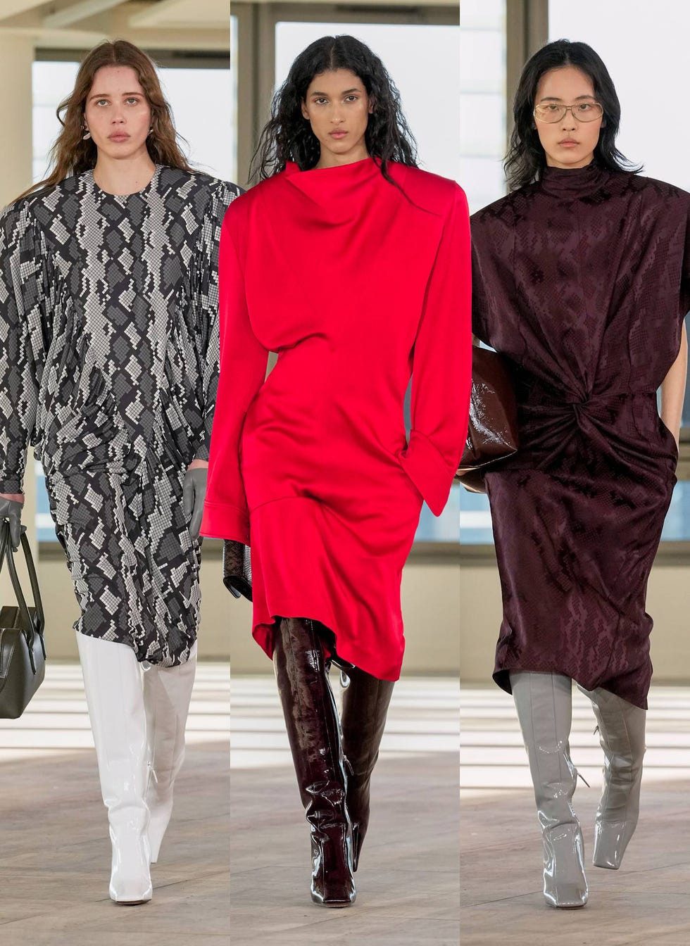 Vestido midi + botas altas: la ecuación de moda del invierno 2026