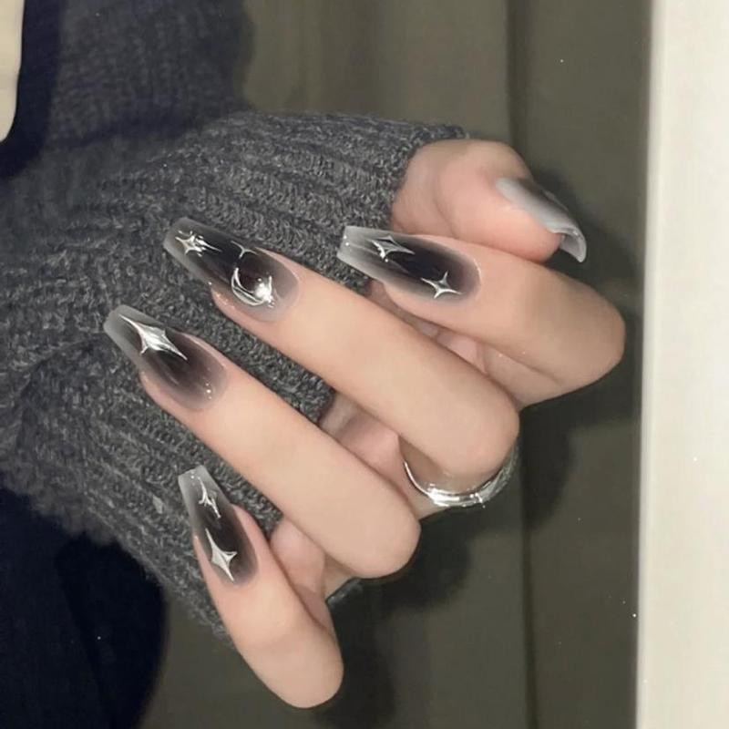 3D Chrome Stars Gradient Effect Visual Idea 3D Chrome Stars Gradient Effect Visual Idea — Y2K Nails 2027