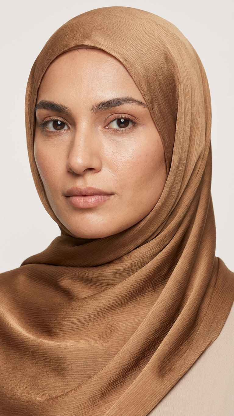 Lustrous Brown Satin Hijab Lustrous Brown Satin Hijab — Hijab Outfits 2027