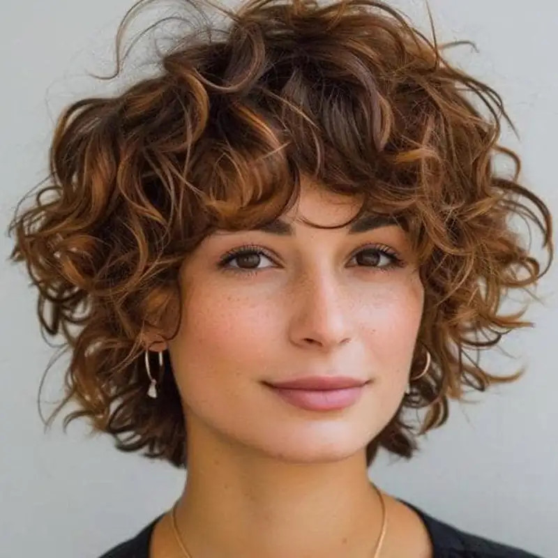 Medium Brown With Auburn Highlights Visual Idea — Bixie Haircut 2027
