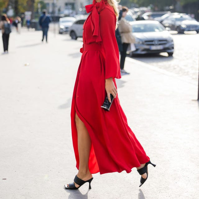 Vibrant Red Maxi Dress with Oversized Bow and Long Sleeves Vibrant Red Maxi Dress with Oversized Bow and Long Sleeves — Red Prom Dresses 2027