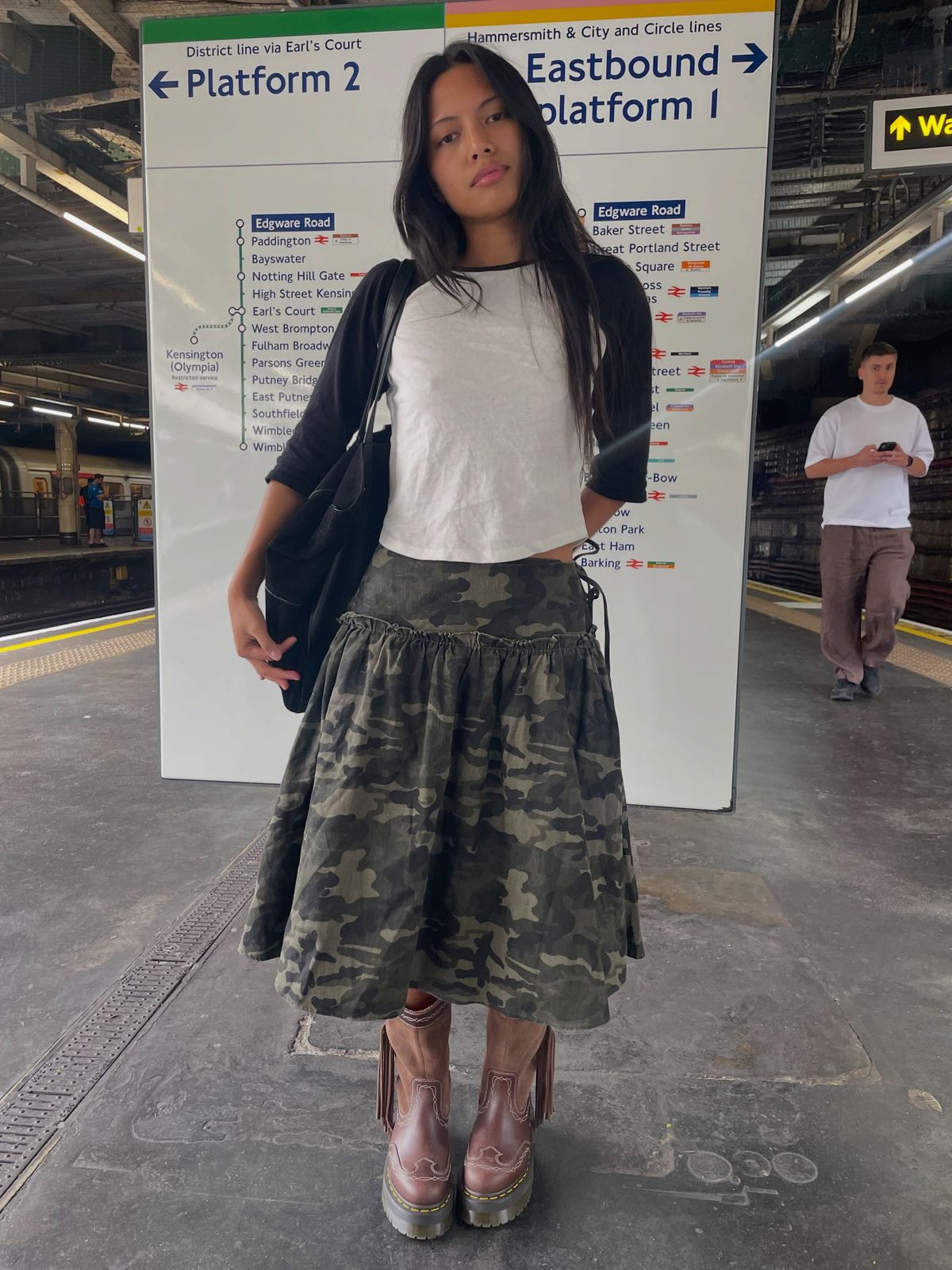 Pattern Play: Dr. Martens Boots with Camouflage Skirt and Cardigan Pattern Play: Dr. Martens Boots with Camouflage Skirt and Cardigan — Doc Martens Outfits 2027