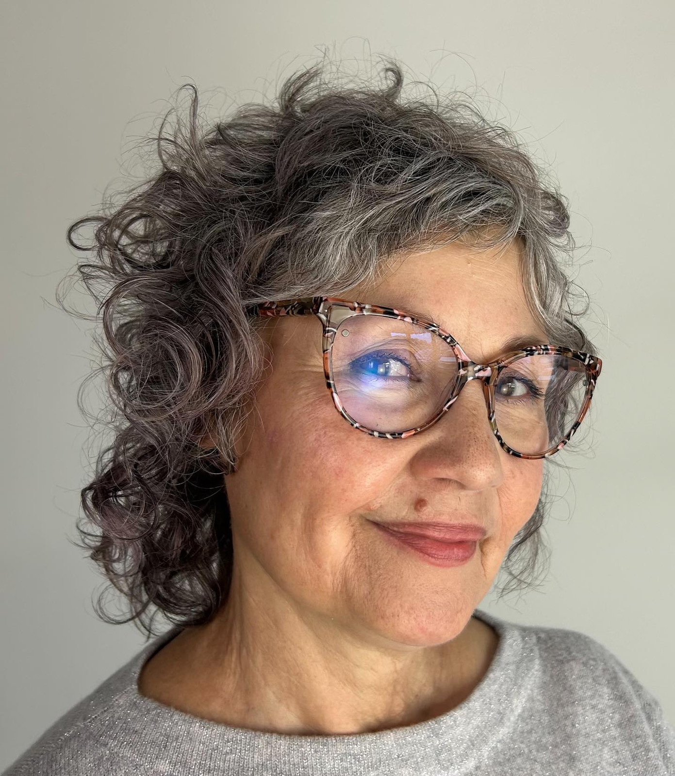 Grey Shag With Choppy Curls Grey Shag With Choppy Curls — Shag Haircut 2027