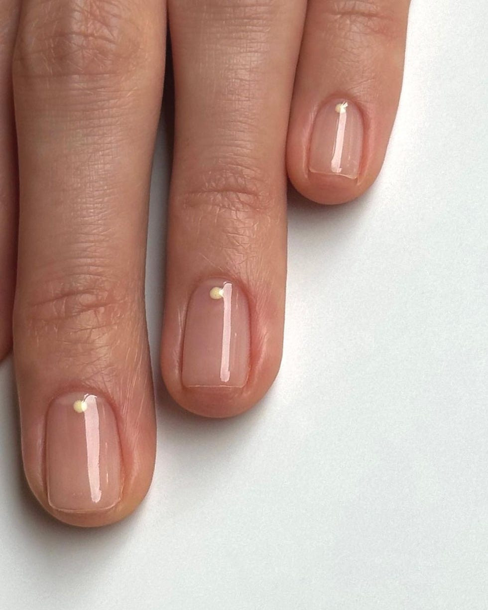 Subtle Sheer Nude with Dot Accent Subtle Sheer Nude with Dot Accent — Neutral Wedding Nails 2027