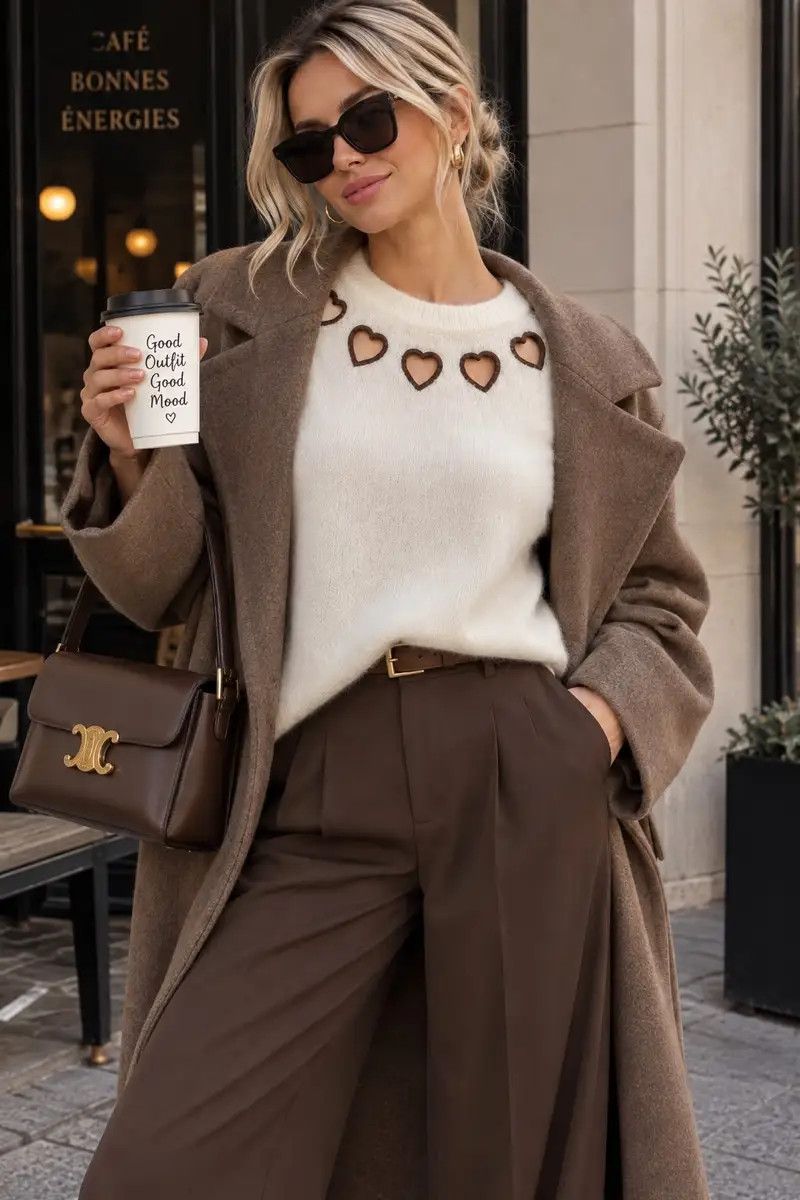 Oversized Wool Coat with Heart Cut-Out Sweater Ensemble Oversized Wool Coat with Heart Cut-Out Sweater Ensemble — Heart Outfits 2027
