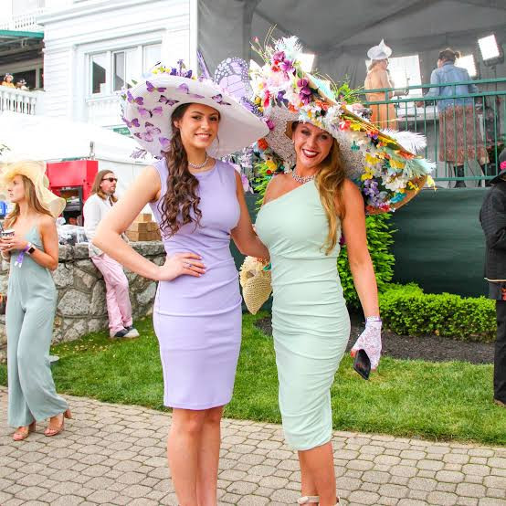Contrasting Derby Styles: Lavender Sheath and Mint Green Dress Contrasting Derby Styles: Lavender Sheath and Mint Green Dress — Derby Outfits 2027