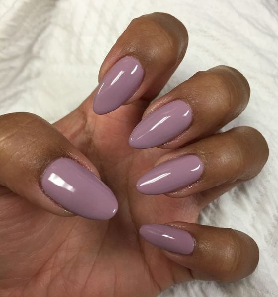 High-Gloss Dusty Mauve Medium Almond Nails — Nails 2027 for Brown Skin