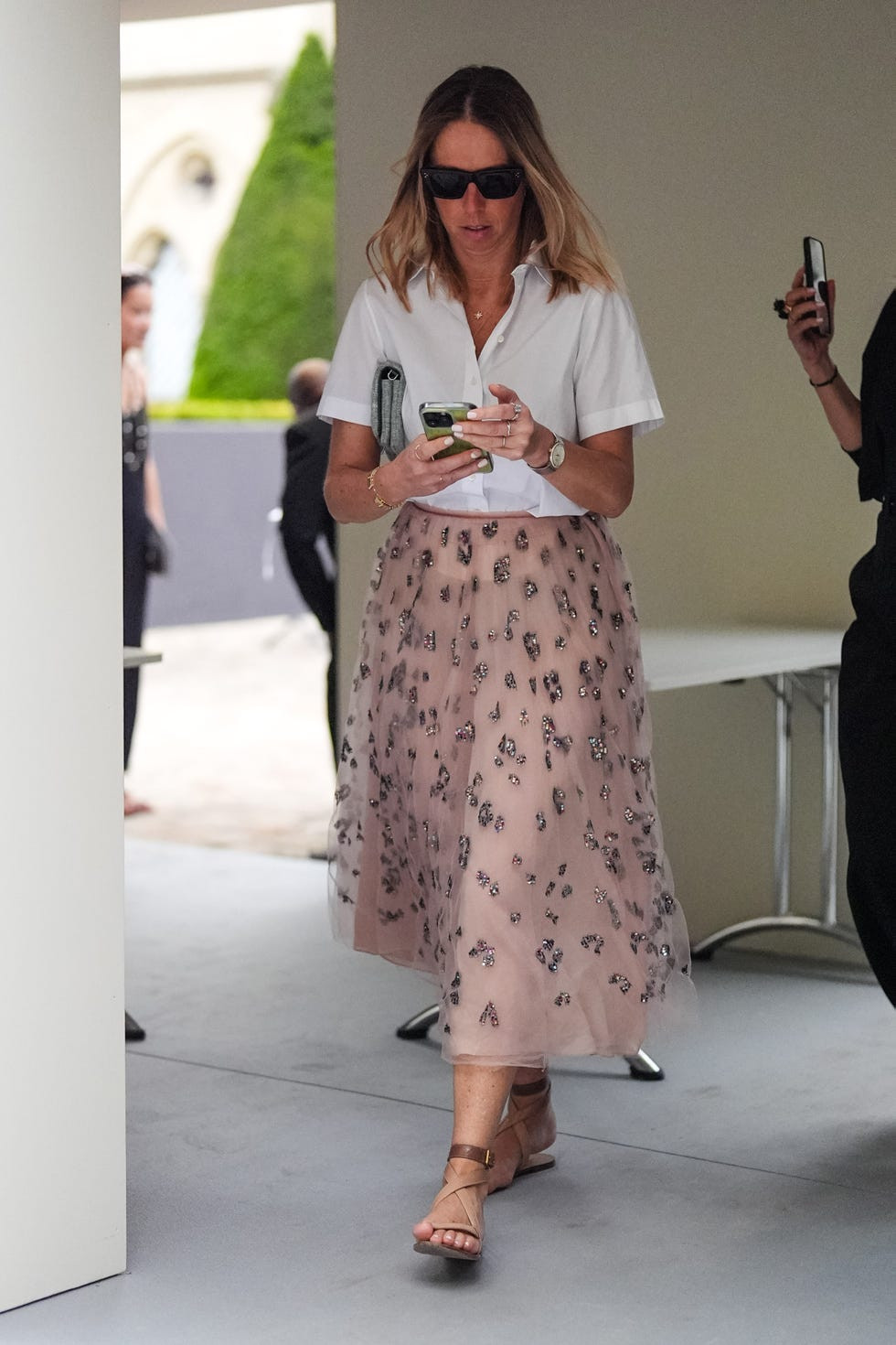 Pink Tulle Skirt with Tan Flat Sandals Pink Tulle Skirt with Tan Flat Sandals — Summer Outfits 2027 with Sandals