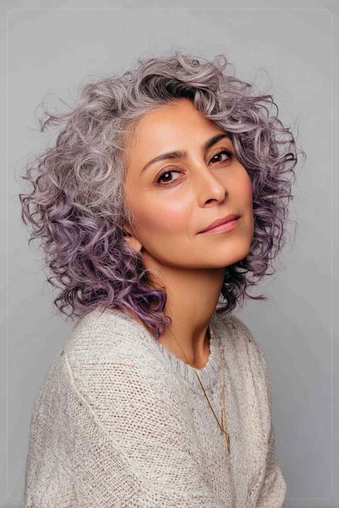 Curly Chin Length Grey Lavender Bob Curly Chin Length Grey Lavender Bob — Lavender Hair 2027