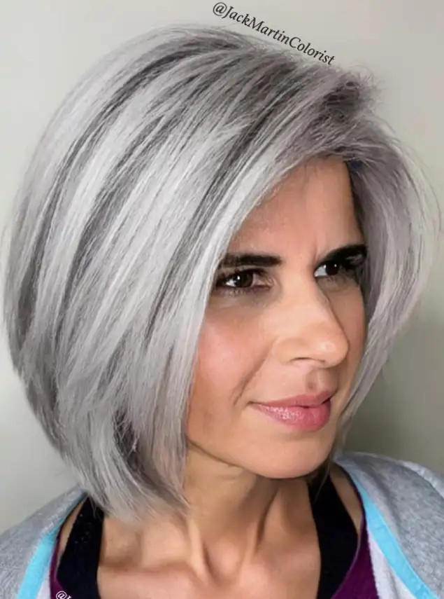Ear-Length Bob With Wispy Bangs Ear-Length Bob With Wispy Bangs — Bob 2027 for Gray Hair