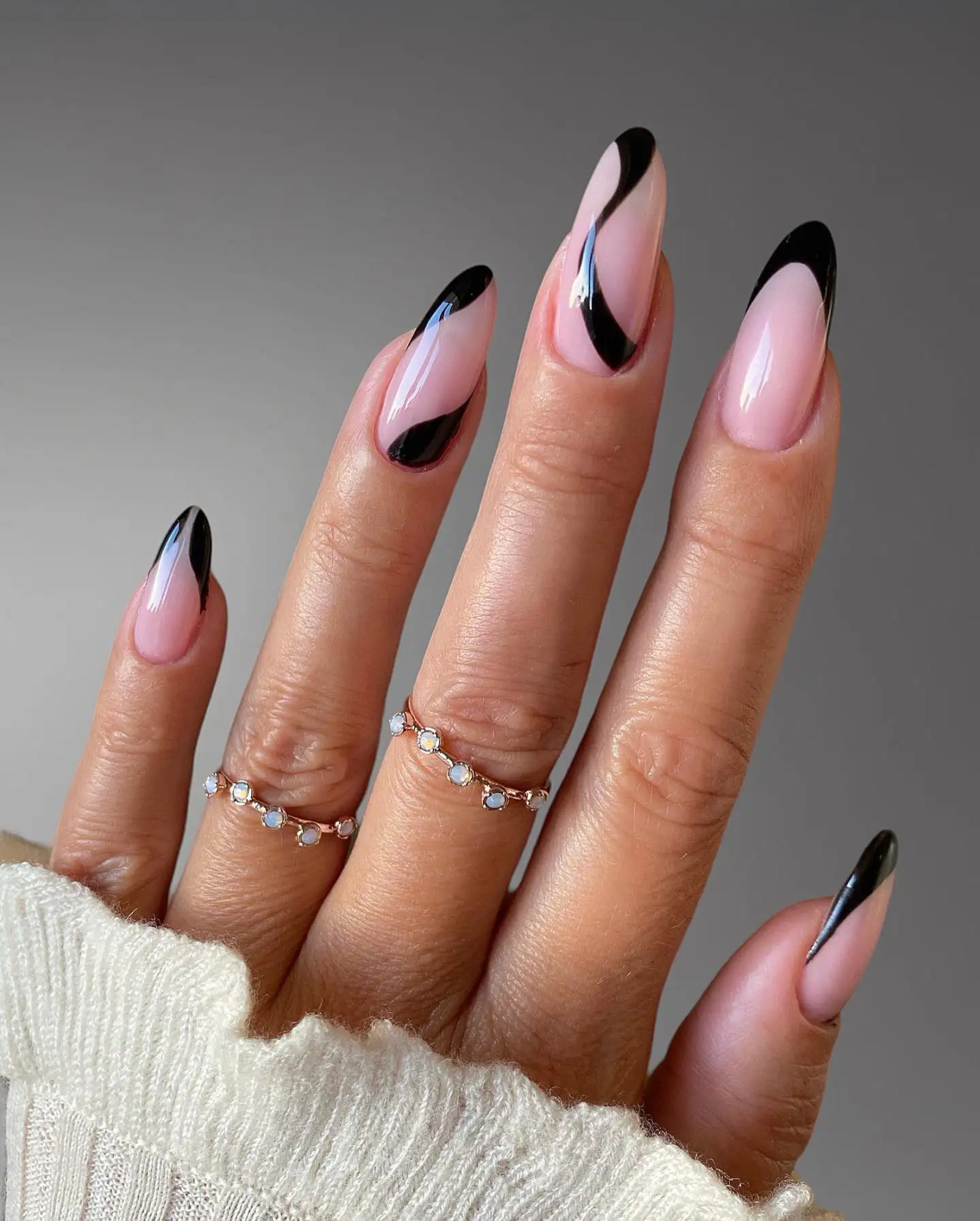 Modern Abstract French Tips Modern Abstract French Tips — Dark Nails 2027