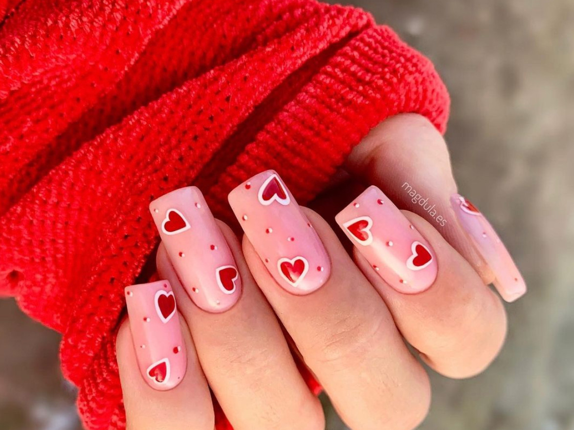 Neat Application Even Dots Visual Idea Neat Application Even Dots Visual Idea — Pink Valentines Nails 2027
