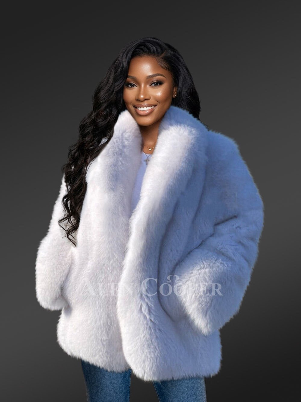 Oversized White Faux Fur Jacket with Denim Oversized White Faux Fur Jacket with Denim — Faux Fur Outfits 2027