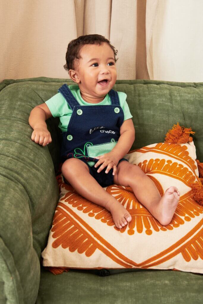 Denim Overalls with Embroidered Details Denim Overalls with Embroidered Details — Baby Outfits 2027