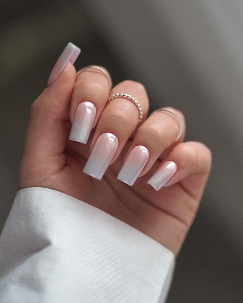 Ombre Gradient From Milky Pink To White Visual Idea Ombre Gradient From Milky Pink To White Visual Idea — Square Nails 2027