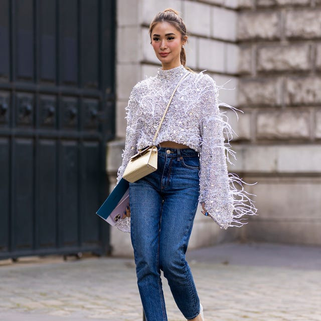 Textured White Knit Sweater with Fringe and Jeans Textured White Knit Sweater with Fringe and Jeans — Beaded Top Outfits 2027