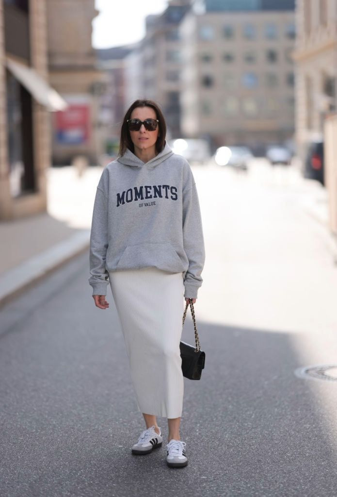 Graphic Hoodie and Ribbed Midi Skirt Mix — Tumblr Outfits 2027