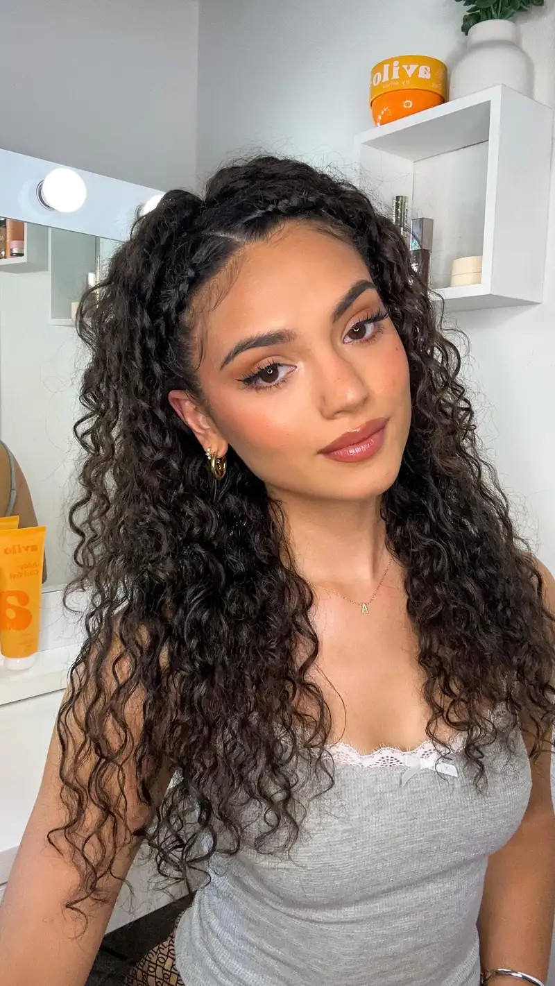 Braided Accents With Loose Curls — Headband Hairstyles 2027