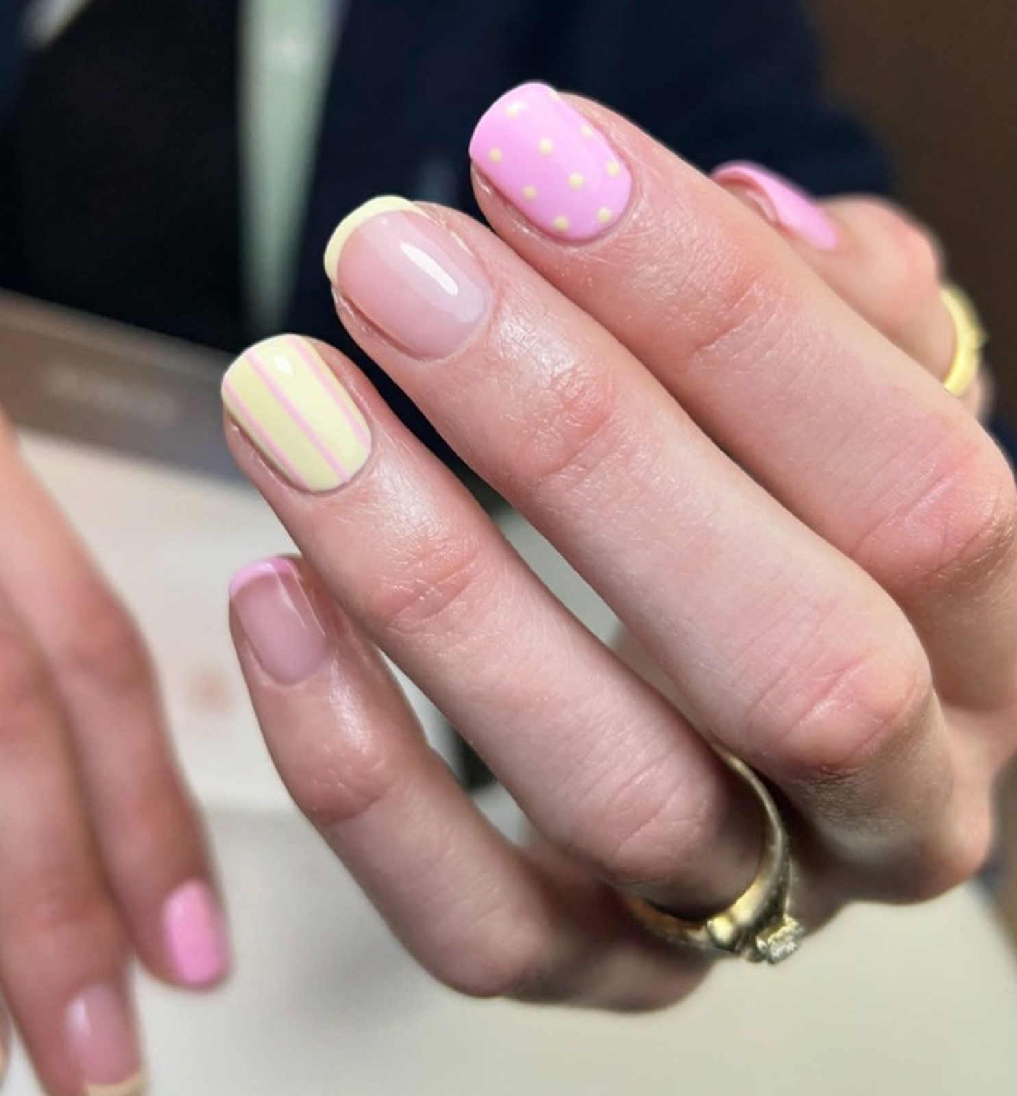 Sheer Pink Yellow White Visual Idea Sheer Pink Yellow White Visual Idea — Simple Summer Nails 2027