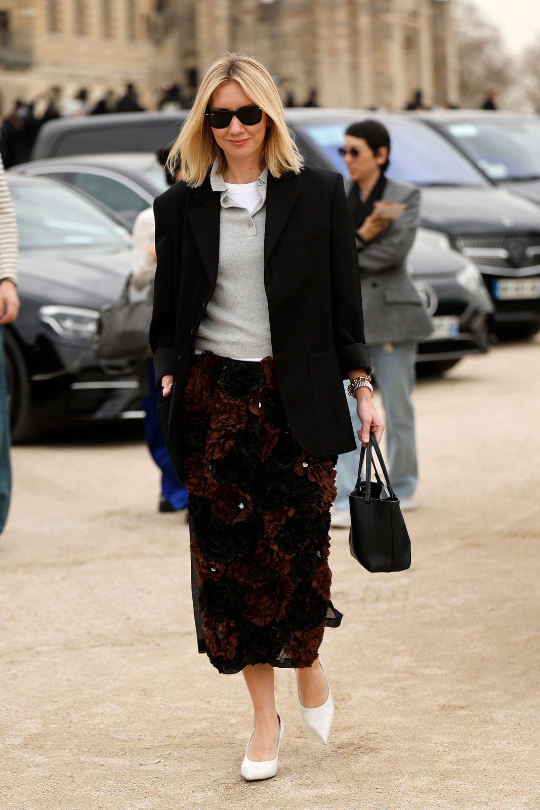 Monochromatic Grey Set: Cap-Sleeve Top and Pleated Trousers for Office Chic — Summer Work Outfits 2027