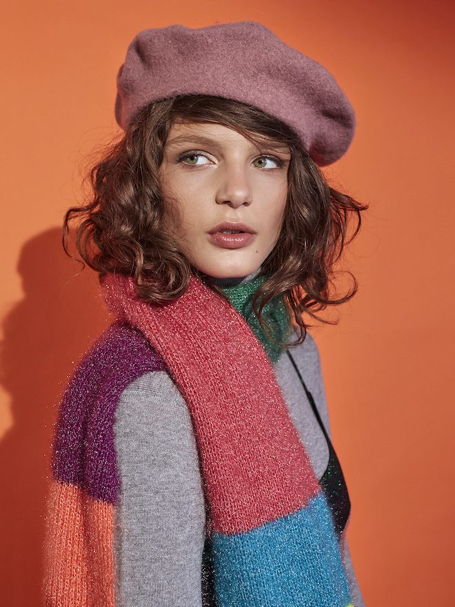 Artistic Flair: Pink Beret with Bold Stripes and Grey Artistic Flair: Pink Beret with Bold Stripes and Grey — Beret Outfits 2027
