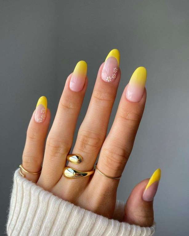 Yellow to Pink Gradient Floral French Yellow to Pink Gradient Floral French — Yellow Summer Nails 2027