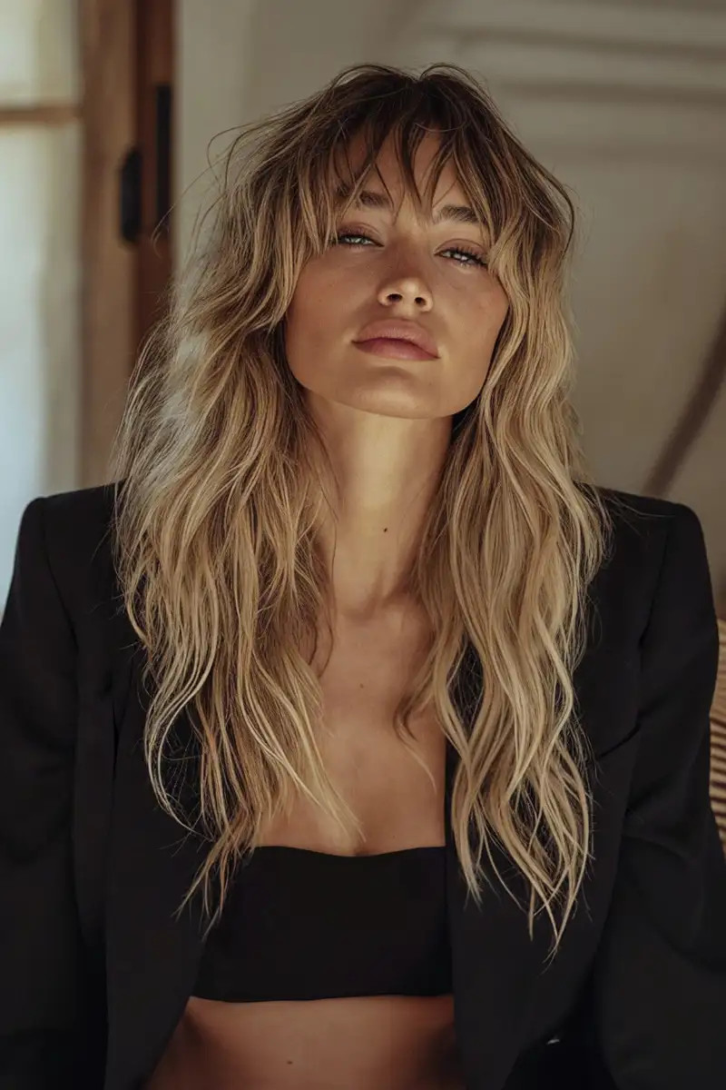 Ash Blonde Shag With Dark Roots Ash Blonde Shag With Dark Roots — Long Shag 2027