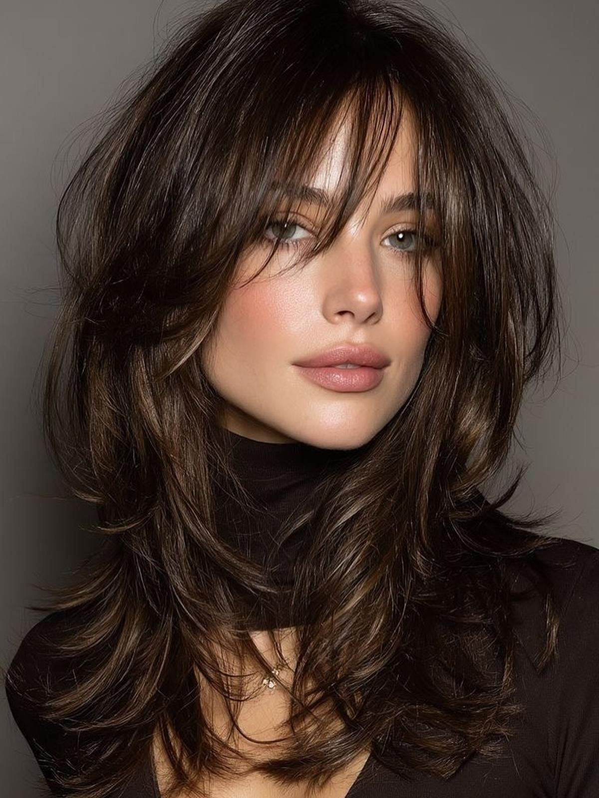 Textured Shag With Curtain Bangs Textured Shag With Curtain Bangs — Sombre Hair 2027