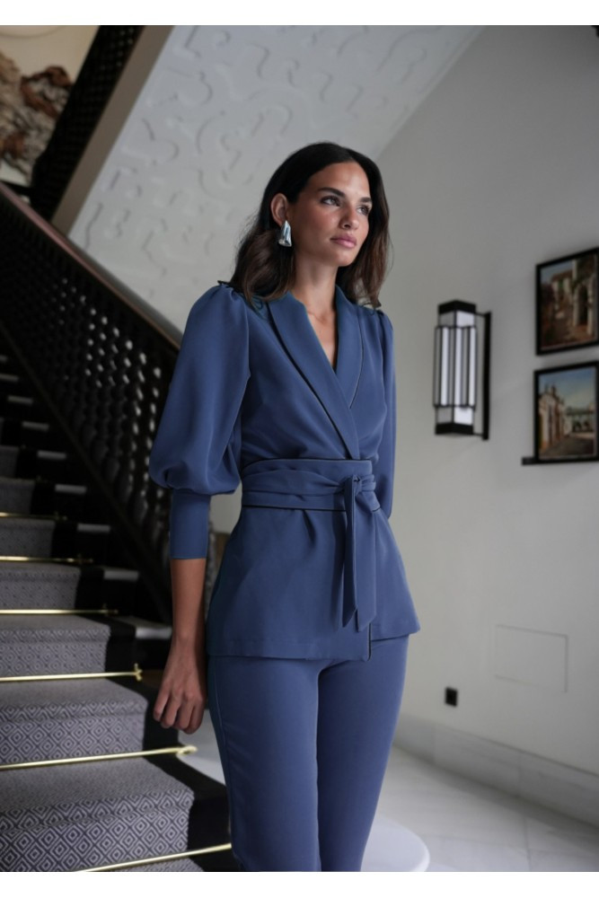 Voluminous Sleeve Wrap Blazer and Trouser Set Voluminous Sleeve Wrap Blazer and Trouser Set — Graduation Outfits 2027
