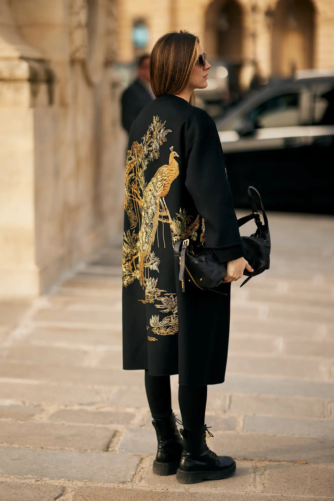 Embroidered Coat with Combat Boots and Leggings Embroidered Coat with Combat Boots and Leggings — Combat Boots Outfits 2027