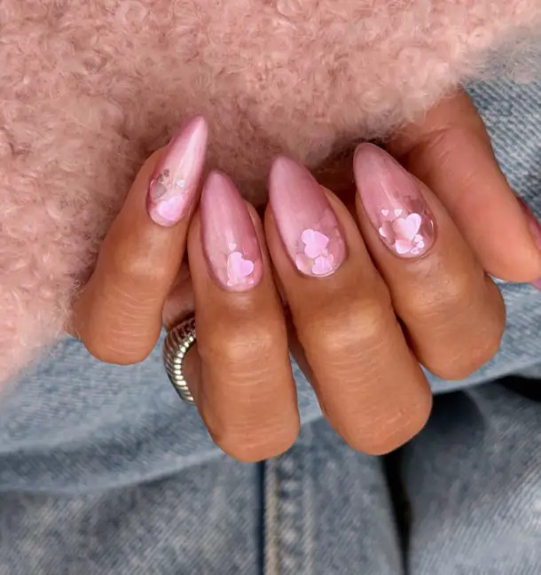 Glossy Jelly Visual Idea Glossy Jelly Visual Idea — Pink Valentines Nails 2027