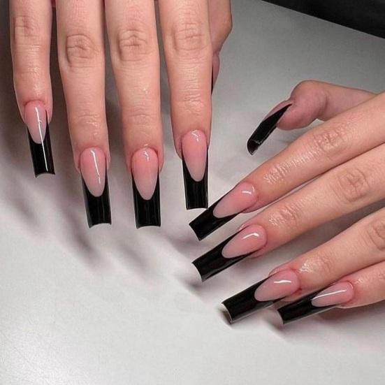 Visual Idea — Medium Length Square Nails Have A Sheer — Prom Press On Nails 2027