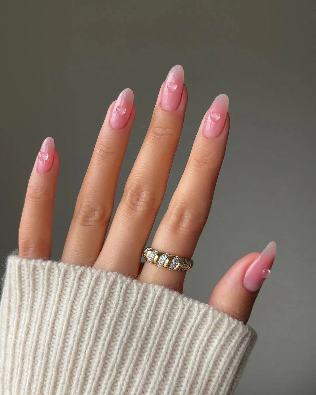 Milky Pink with 3D Heart Embellishments Milky Pink with 3D Heart Embellishments — Pink Summer Nails 2027